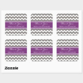 Grey Plum Chevron Dank u bruiloft gunst Labels (Vel)