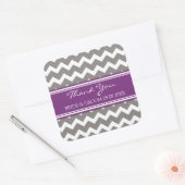 Grey Plum Chevron Dank u bruiloft gunst Labels (Envelop)