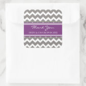 Grey Plum Chevron Dank u bruiloft gunst Labels (Tas)