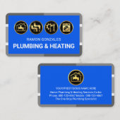 Grey Plumbing Pipe Frame Gold Handyman Tools Visitekaartje (Voorkant / Achterkant)