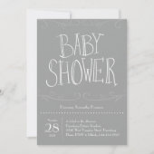 Grey Polka Dot Baby shower Grijs Modern Kaart (Voorkant)