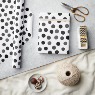 Grey Polka Dots Wrapping Paper Cadeaupapier