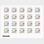 Grey Poodle Kerstmis #3-3 Stickers (Vel)