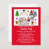 Grey Poodle Kerstmis #3 Uitnodiging Briefkaart (Voorkant / Achterkant)