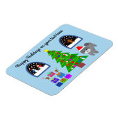 Grey Poodle Kerstmis #4 Magnet Magneet (Linkerzijde)