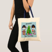Grey Poodle Kerstmis #6 Canvas tas (Voorkant (product))
