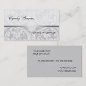 Grey Renaissance Damask Visitekaartje (Voorkant / Achterkant)
