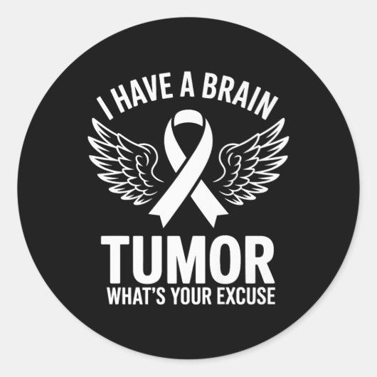 Grey Ribbon Brain Tumor Awareness Apparel voor man Ronde Sticker (Voorkant)