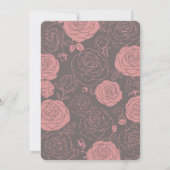 Grey Rozen bruiloft uitnodiging (Achterkant)