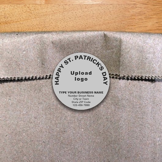 Grey Saint Patrick Business Round Sticker