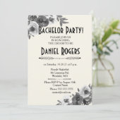 Grey Scale of Autumn Floral Bachelor Party Kaart (Staand voorkant)