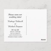 Grey Script Photo Template Sla de datum van de bru Briefkaart (Achterkant)