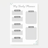Grey Shades Minimal Daily Planner Sheet Post-it® Notes (Voorkant)
