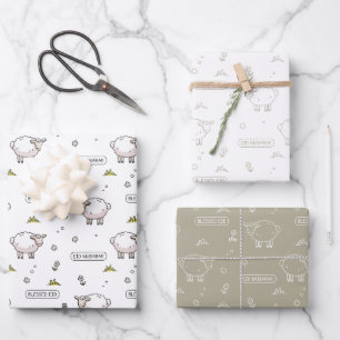 Grey Sheep Eid Mubarak Kinder Inpakpapier Vel