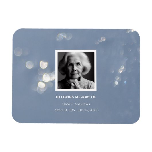 Grey Shimmer begrafenisherdenking rouwverwerking Magneet (Horizontaal)