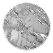 Grey Silver Marble Keramische Knop (Voorkant)