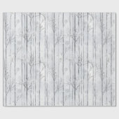 Grey Silver Snowflake Trees Christmas Cadeaupapier (Vlak)