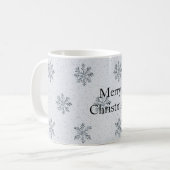 Grey Silver Snowflakes Christmas Koffiemok (Voorkant links)