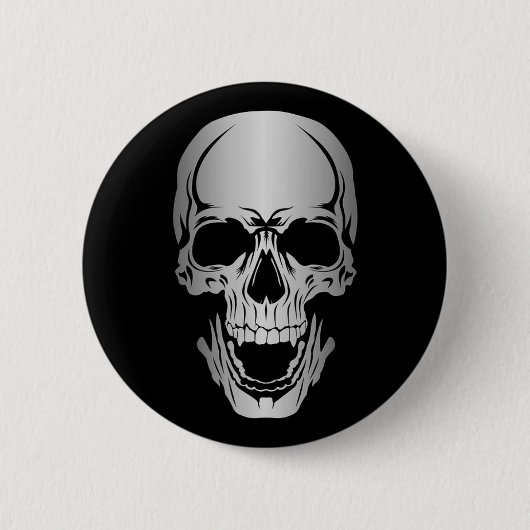 Grey Skull-Button Ronde Button 5,7 Cm (Voorkant)