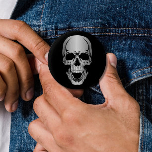 Grey Skull-Button Ronde Button 5,7 Cm
