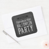 Grey Skull Spooktacular Halloween Party Vierkante Sticker (Envelop)