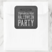 Grey Skull Spooktacular Halloween Party Vierkante Sticker (Tas)
