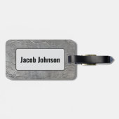 Grey Slate Rock Texture Bagagelabel (Achterkant horizontaal)