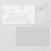 Grey Snowflakes Baby shower Books for Baby Informatiekaartje (Voorkant / Achterkant)