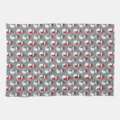 Grey Snowman Burgundy Kerstmis Theedoek (Horizontaal)