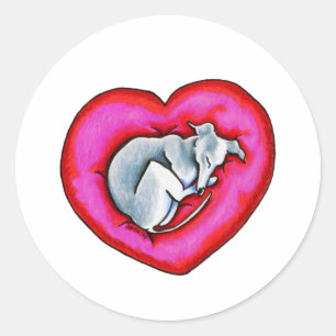 Grey Snuggle Bug Ronde Sticker