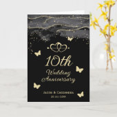 Grey Splash Gold Glitter Butterflies Jubileum Kaart (Gele Bloem)