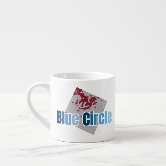 Grey Square with Red Stain and Blue Circle Text Espresso Kop (Links)
