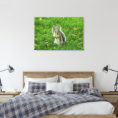 Grey Squirrel, Bute Park, Cardiff Canvas Afdruk (Insitu (Slaapkamer))