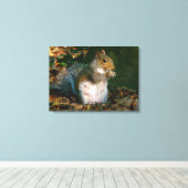 Grey Squirrel - Bute Park, Cardiff, Wales, VK Canvas Afdruk (Insitu (Houten vloer))
