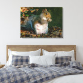 Grey Squirrel - Bute Park, Cardiff, Wales, VK Canvas Afdruk (Insitu (Slaapkamer))