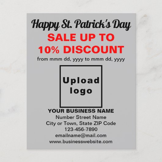 Grey St. Patrick's Day Business Sale Flyer (Voorkant)