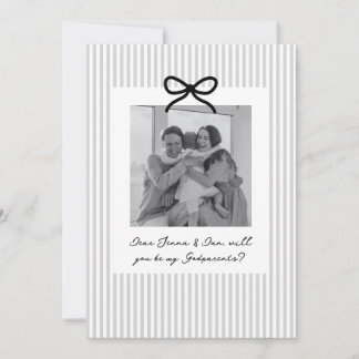 Grey Stripes Godparents Proposal Kaart