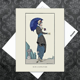 Grey Suit Parasol  Franse Mode Briefkaart