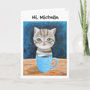 Grey Tabby Kitten Cat Funny Schattige Custom Greet Kaart