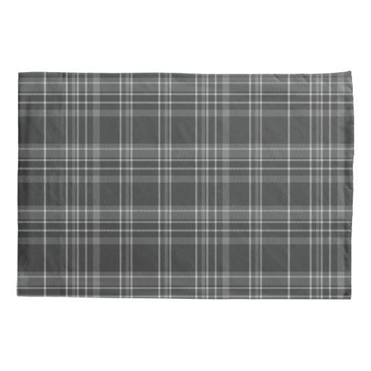 Grey Tartan Scottish Pattern Kussensloop (Achterkant-Links)