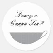 Grey Teacup Envelope Seal & Sticker (Voorkant)