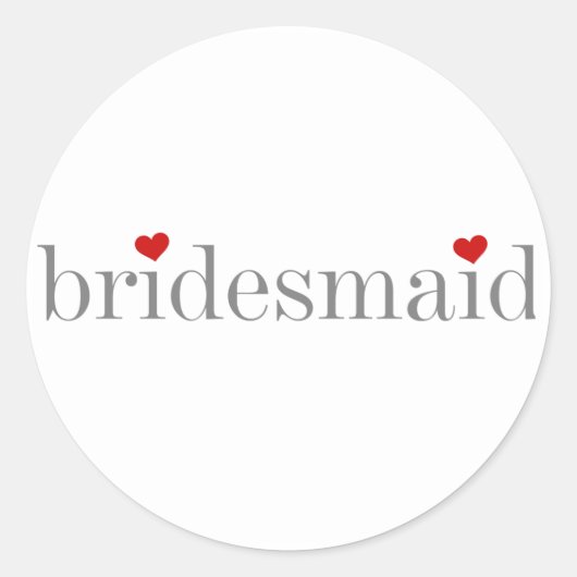 Grey Text Bridesmaid Ronde Sticker (Voorkant)