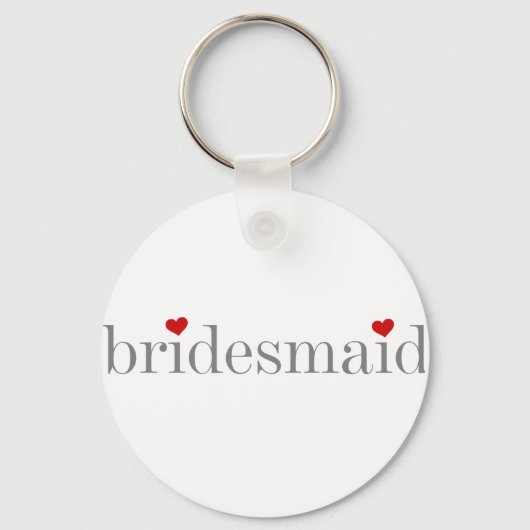 Grey Text Bridesmaid Sleutelhanger (Voorkant)