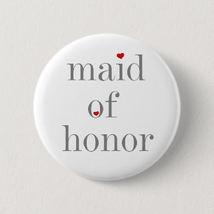 Grey Text Maid of Honor Ronde Button 5,7 Cm
