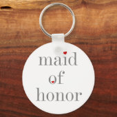 Grey Text Maid of Honor Sleutelhanger (Voorkant)
