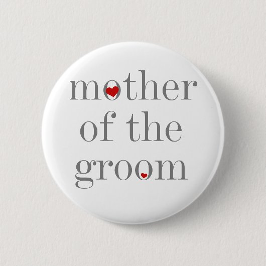 Grey Text Moeder of Groom Ronde Button 5,7 Cm (Voorkant)