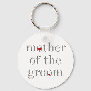 Grey Text Moeder of Groom Sleutelhanger