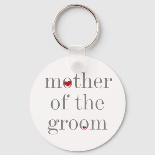 Grey Text Moeder of Groom Sleutelhanger (Voorkant)