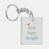Grey Think Happy Thoughts Vogels Sleutelhanger (Voorkant Links)