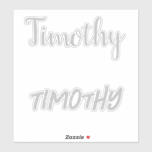Grey Timothy Name, Sticker (Vel)